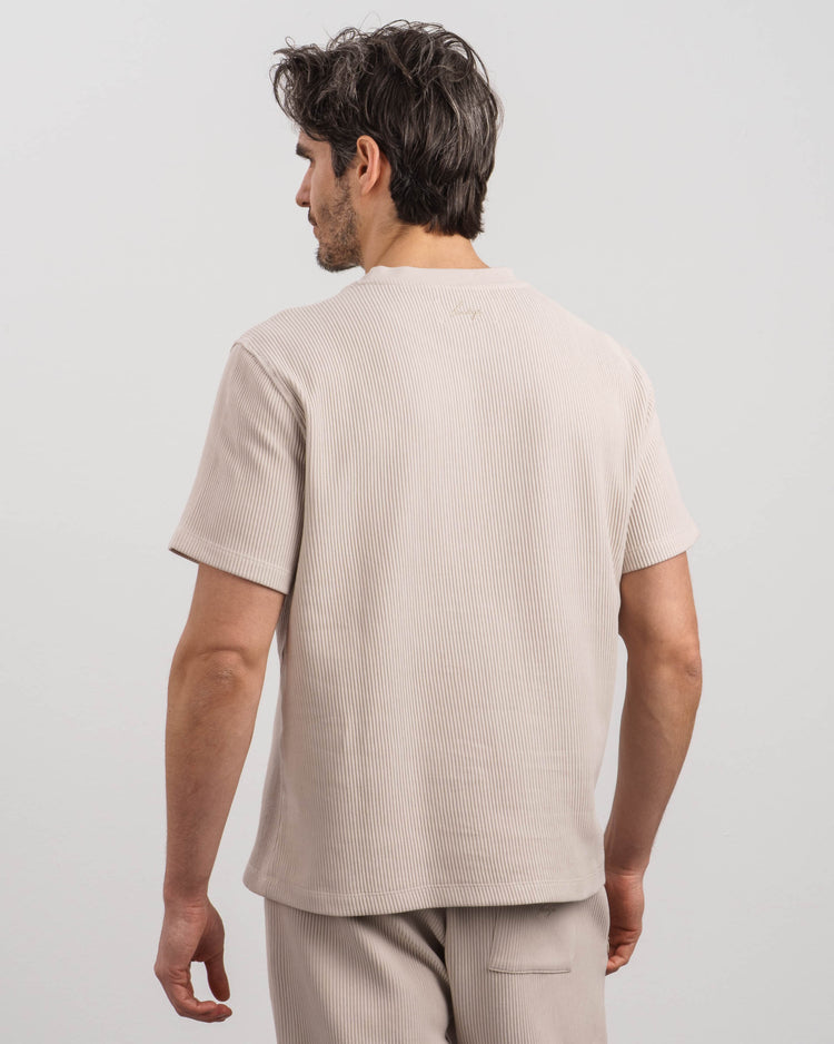 Plissee T-Shirt (Sand)