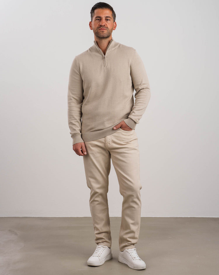 Light Knit Half-Zip (Sand)