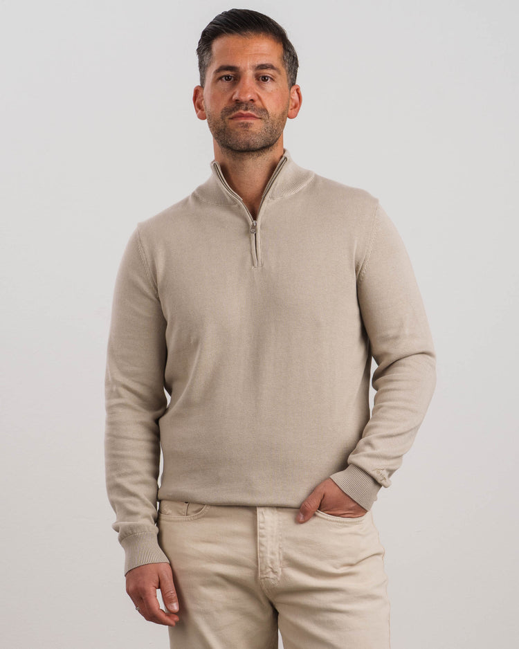 Light Knit Half-Zip (Sand)