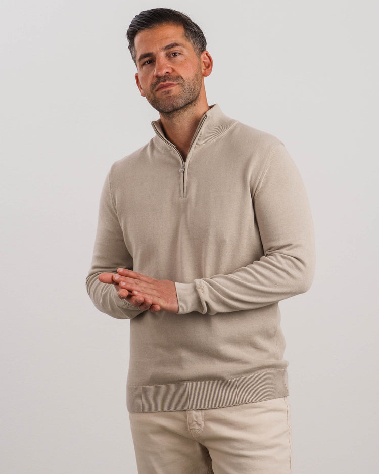 Light Knit Half-Zip (Sand)