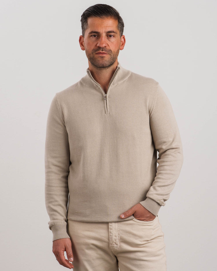 Light Knit Half-Zip (Sand)