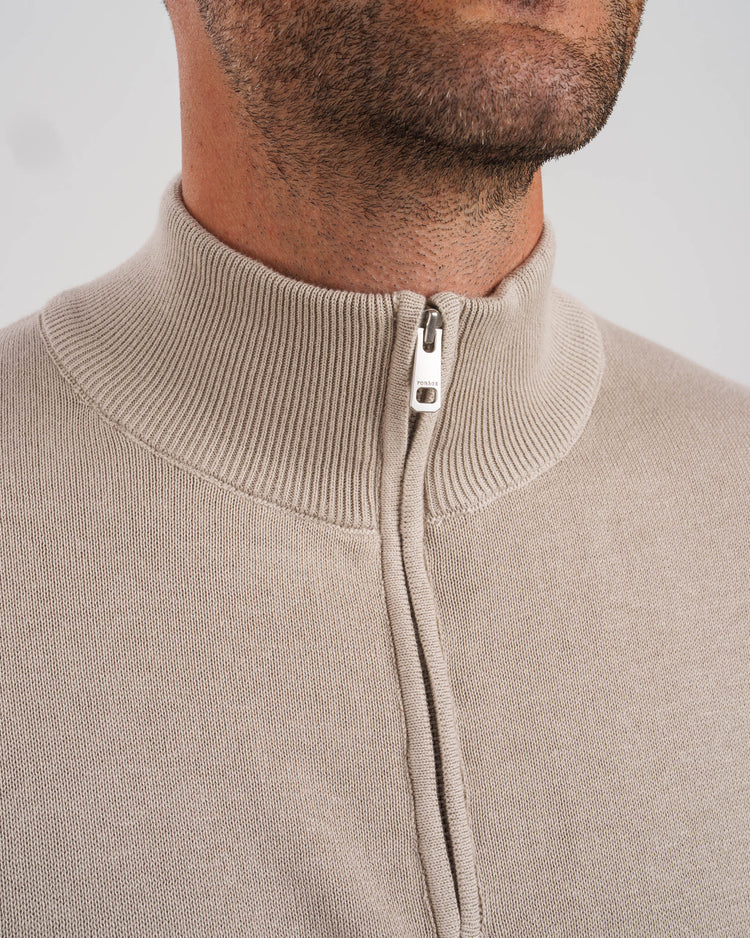 Light Knit Half-Zip (Sand)