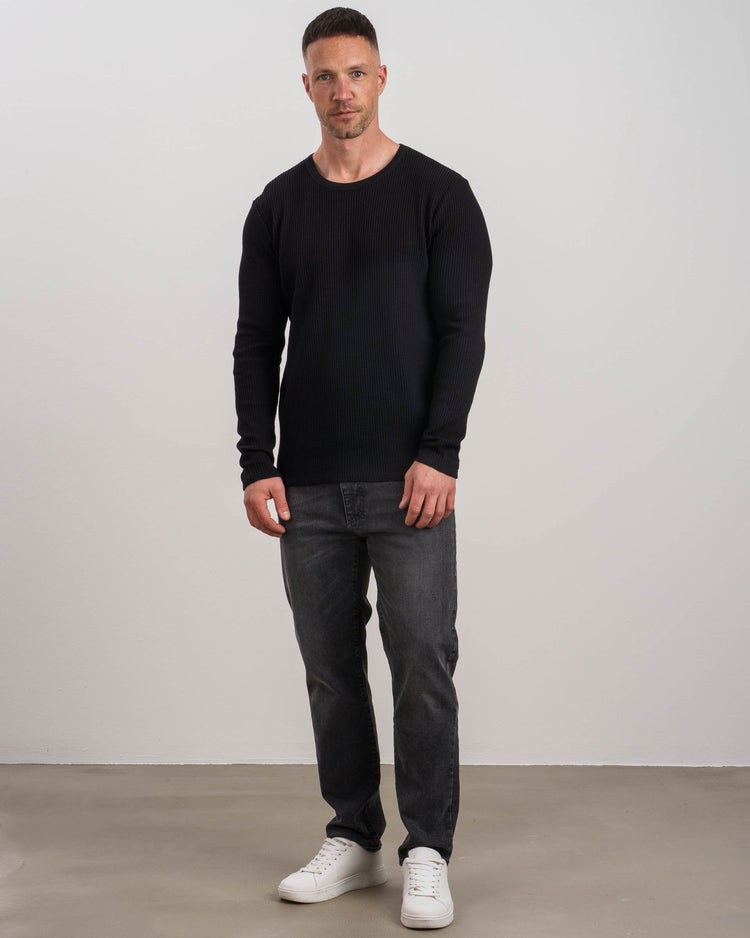 Waffle Longsleeve (Black)