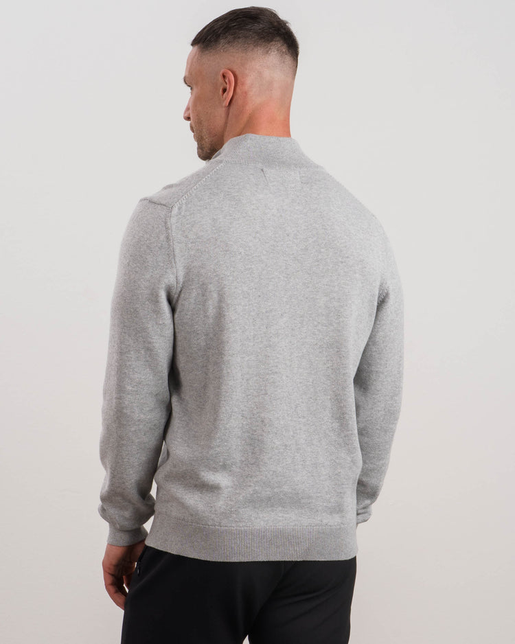 Light Knit Half-Zip (Grey Melange)