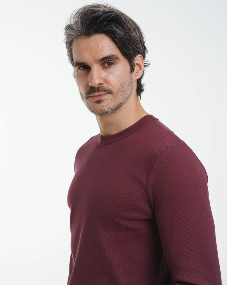 Fine Rib Longsleeve (Bordeaux)