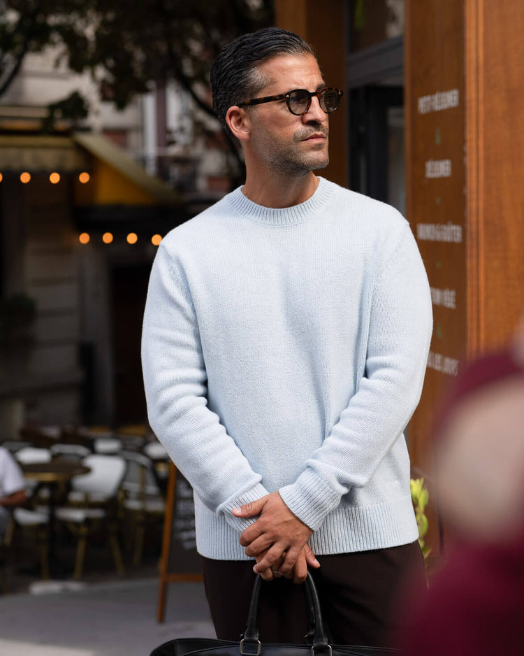 Wool Knit Crewneck (Pale Blue)