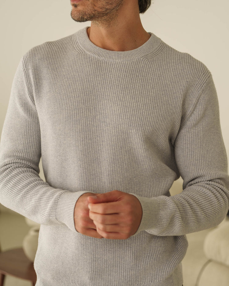 Rib Knit Sweater (Mid Grey)