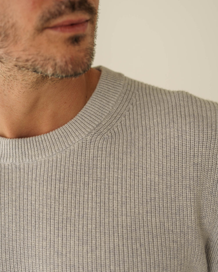 Rib Knit Sweater (Mid Grey)