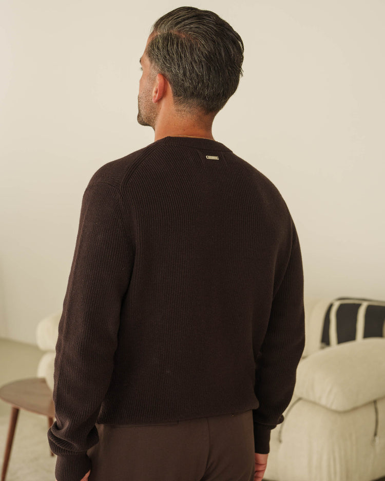 Rib Knit Sweater (Brown)