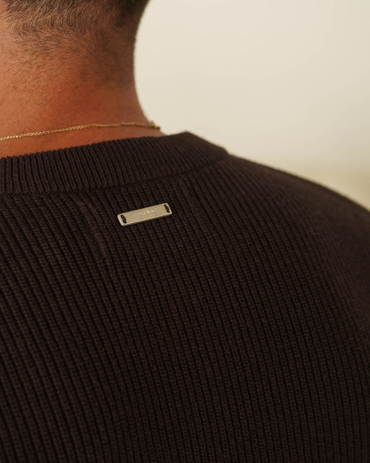 Rib Knit Sweater (Brown)
