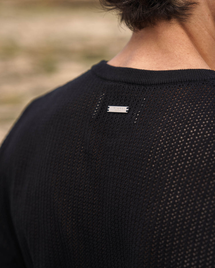 Mesh Knit T-Shirt (Black)