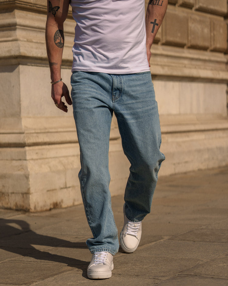 Essential Relaxed Fit Jeans (Light Blue)