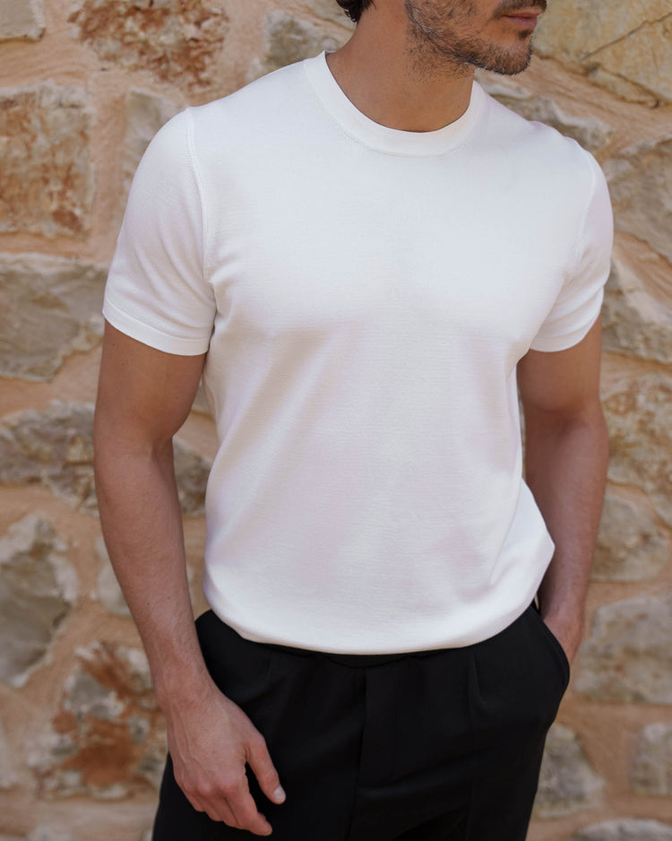Knit T-Shirt (Off-White)