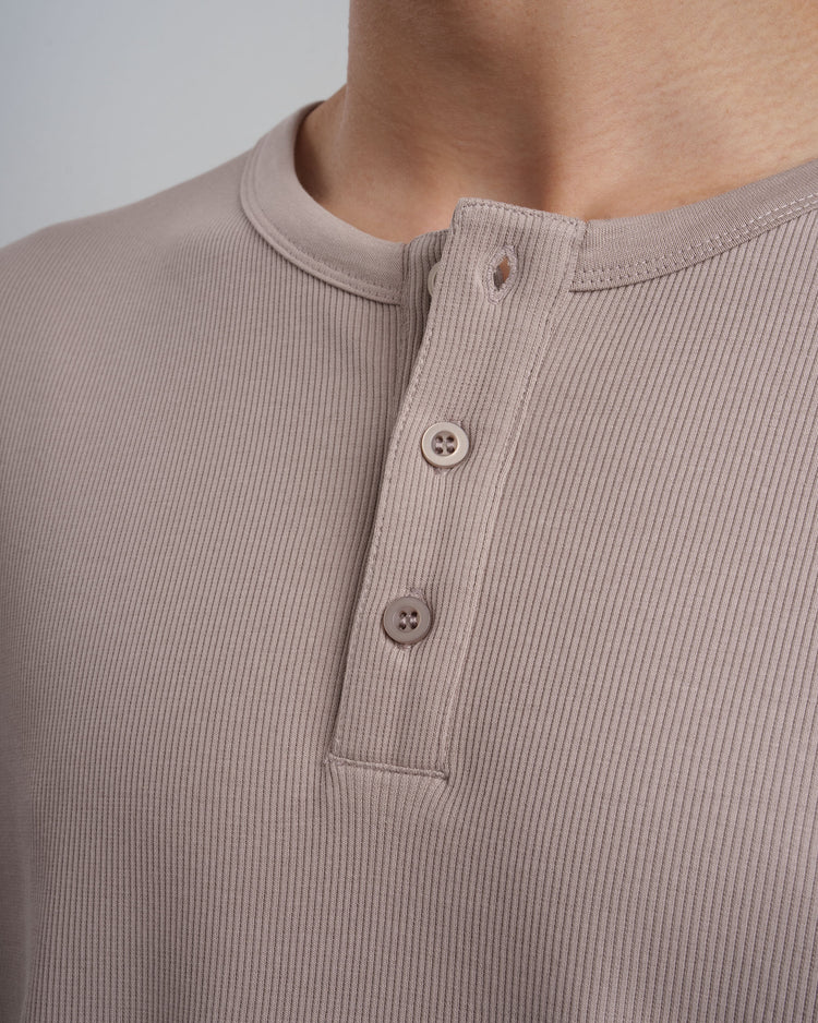 Ribbed Henley Shirt (taupe)