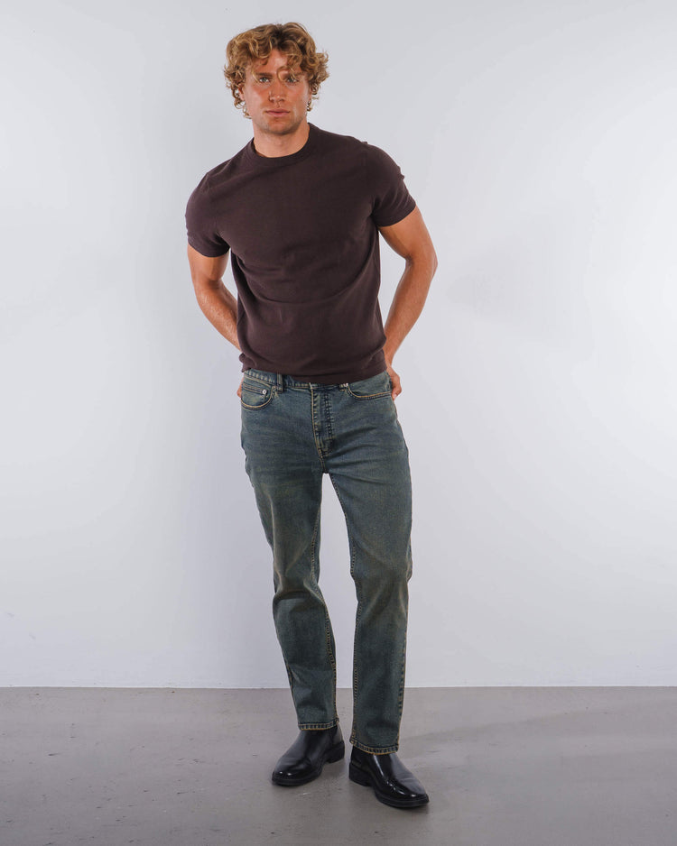 Blend Knit T-Shirt (Brown)
