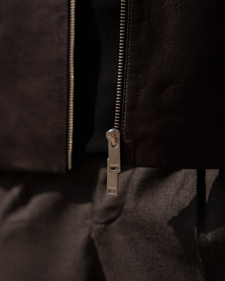 Leather Harrington Jacket (Black)