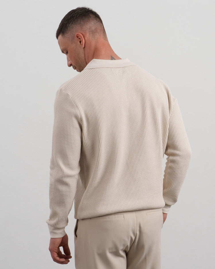 Waffle Polo Longsleeve (sand)