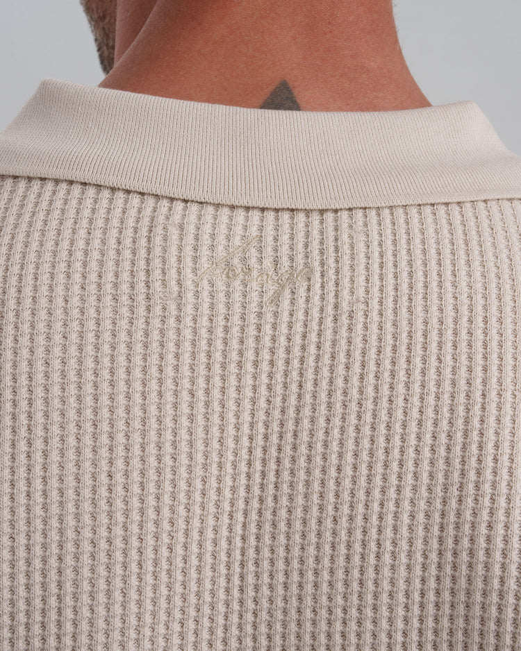 Waffle Polo Longsleeve (sand)