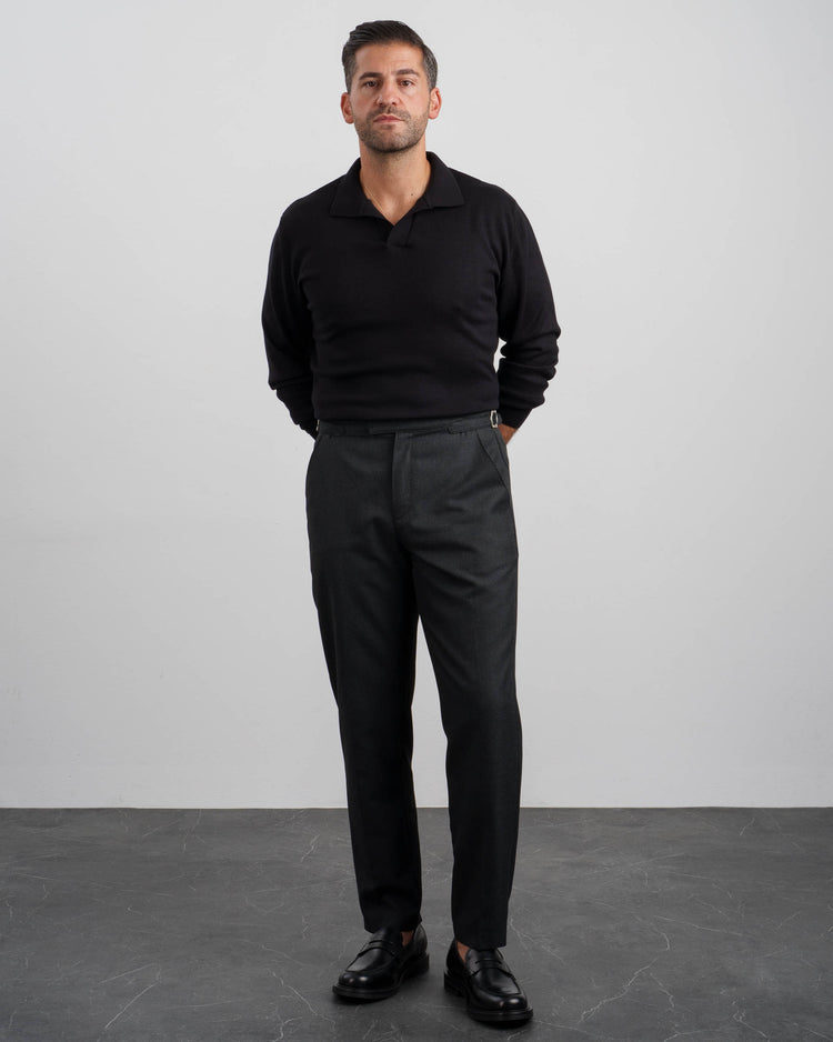 Flanell Slim Fit Pants (Anthracite)