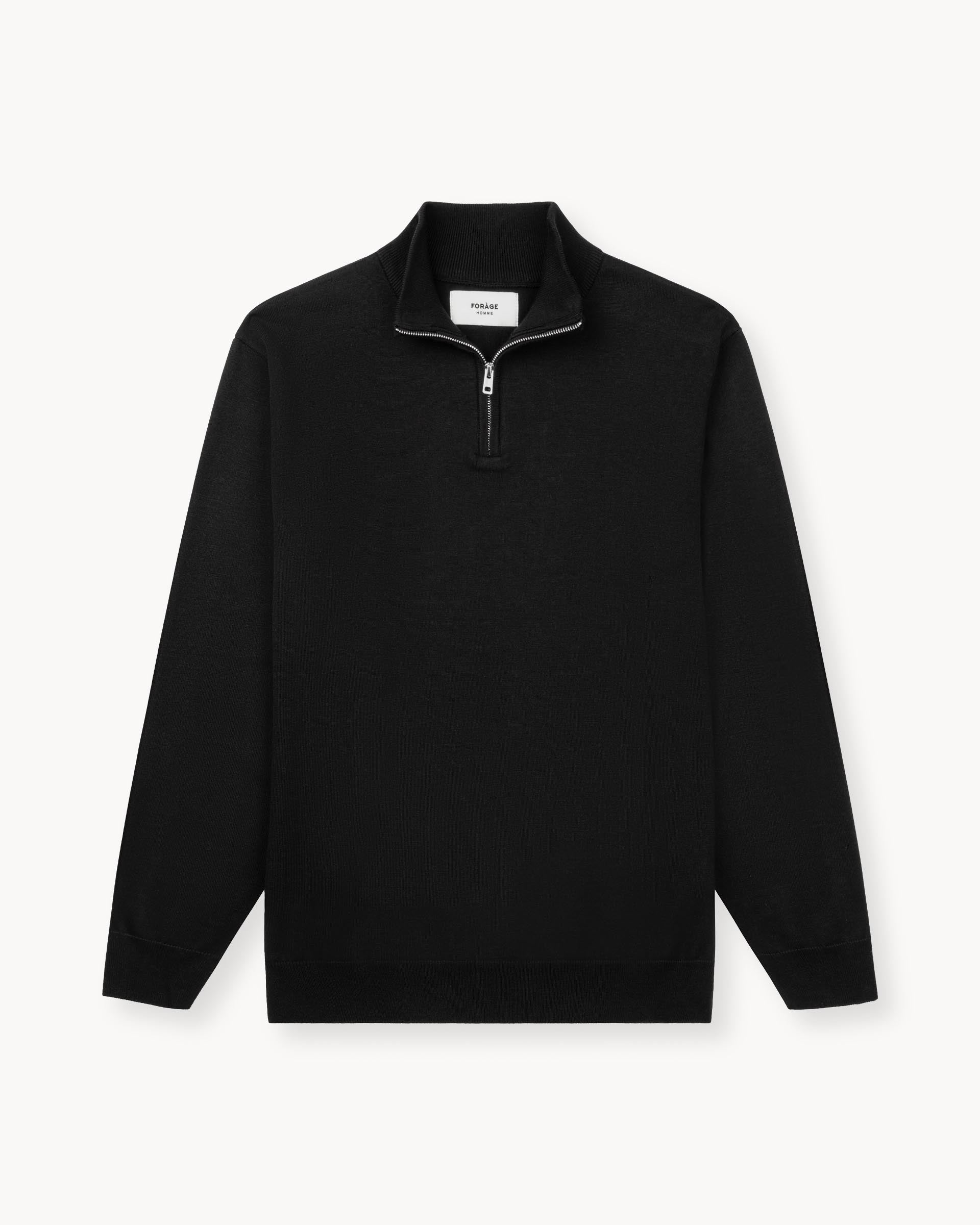 Half zip pullover black best sale