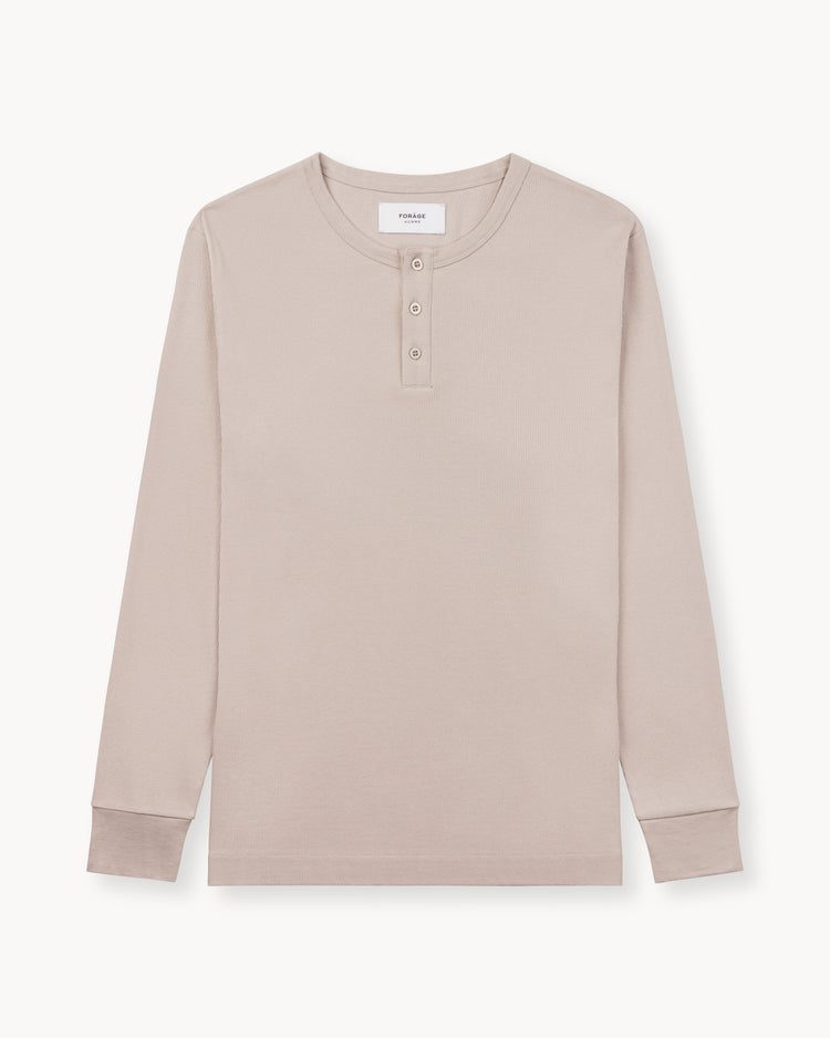 Ribbed Henley Shirt (taupe)