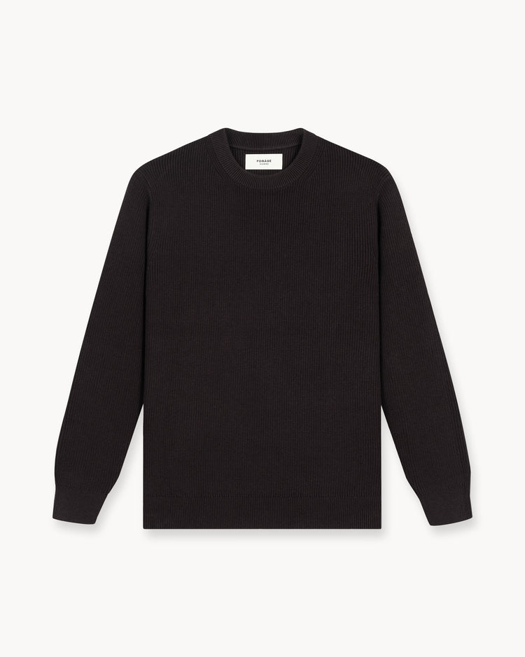 Rib Knit Sweater (Brown)