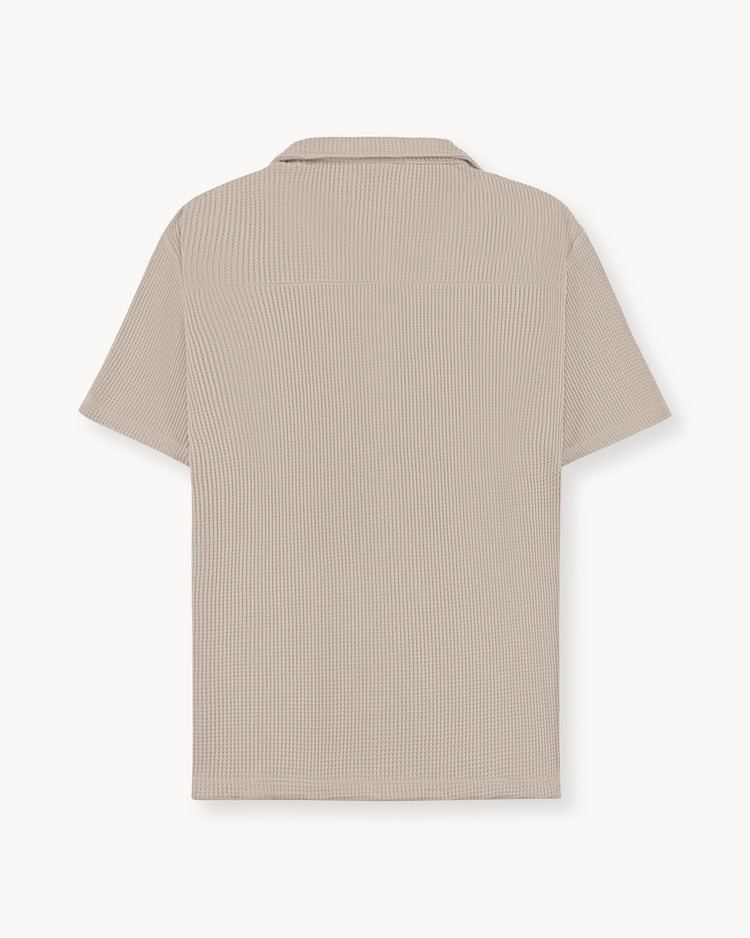 Waffle Short Sleeve Shirt (taupe)