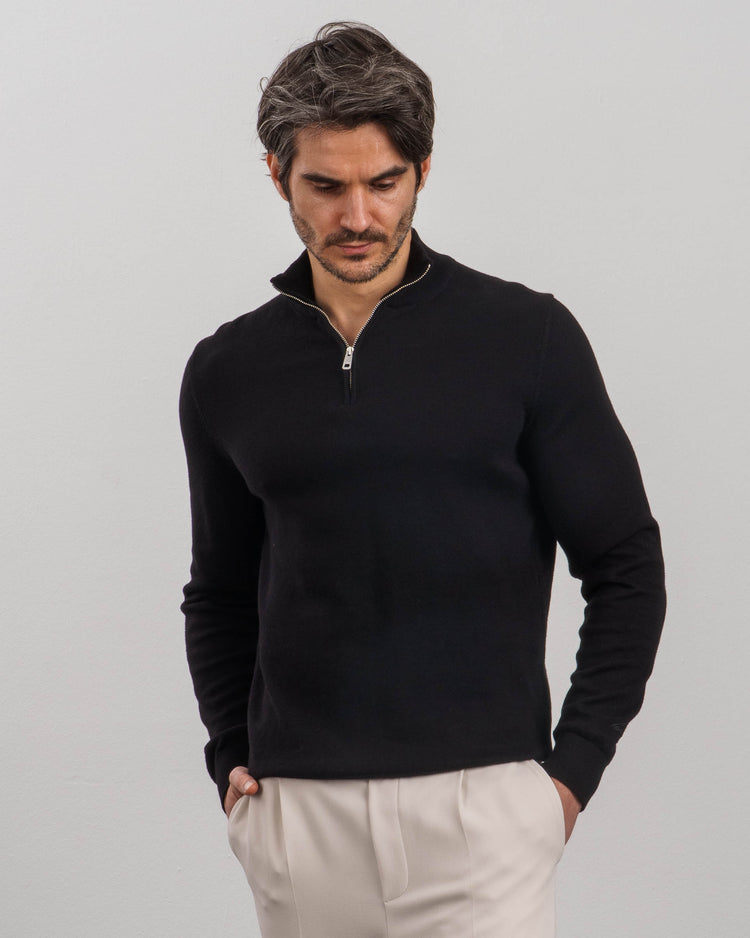 Light Knit Half-Zip (black)