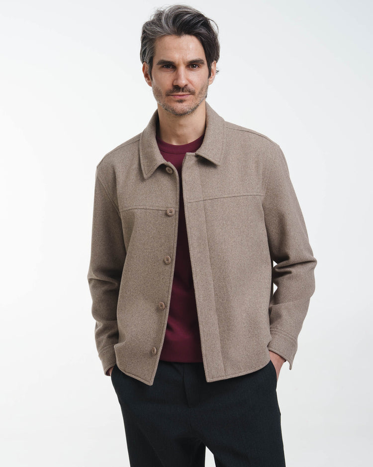 Wool Overshirt (Greige)