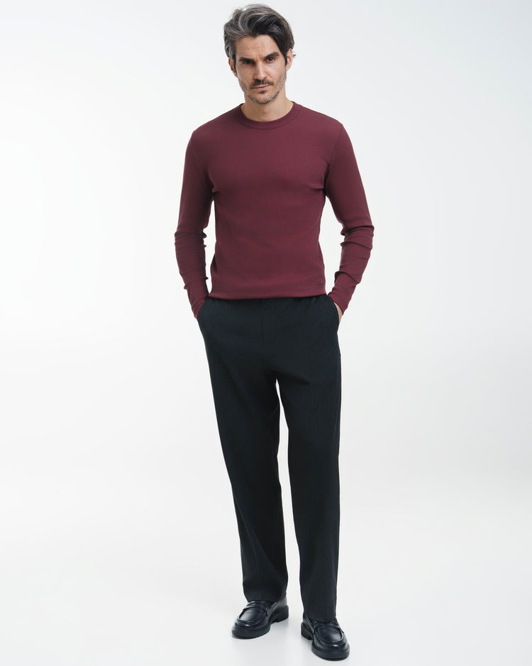 Fine Rib Longsleeve (Bordeaux)