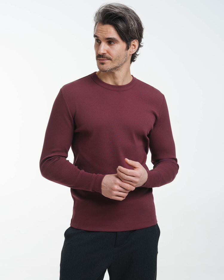 Fine Rib Longsleeve (Bordeaux)