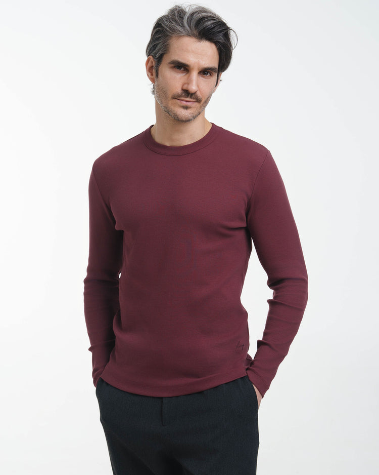 Fine Rib Longsleeve (Bordeaux)