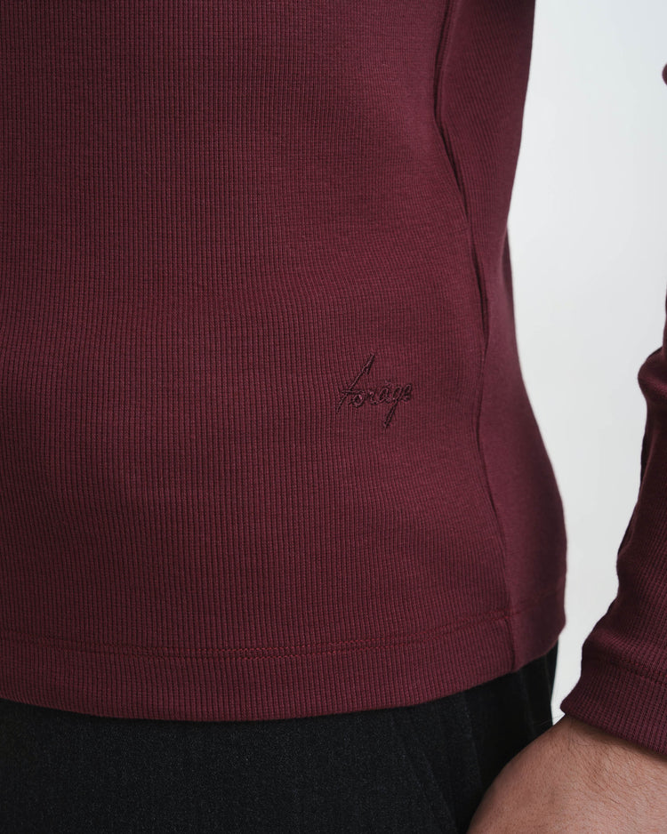 Fine Rib Longsleeve (Bordeaux)