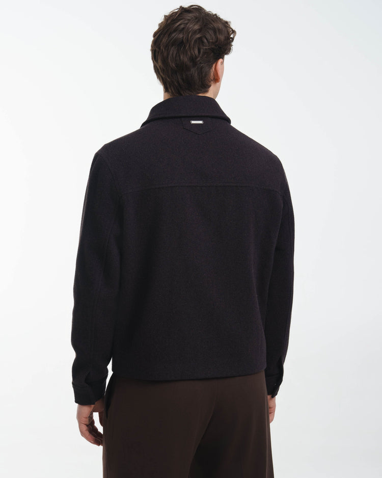 Wool Harrington Jacket (Dark Brown)