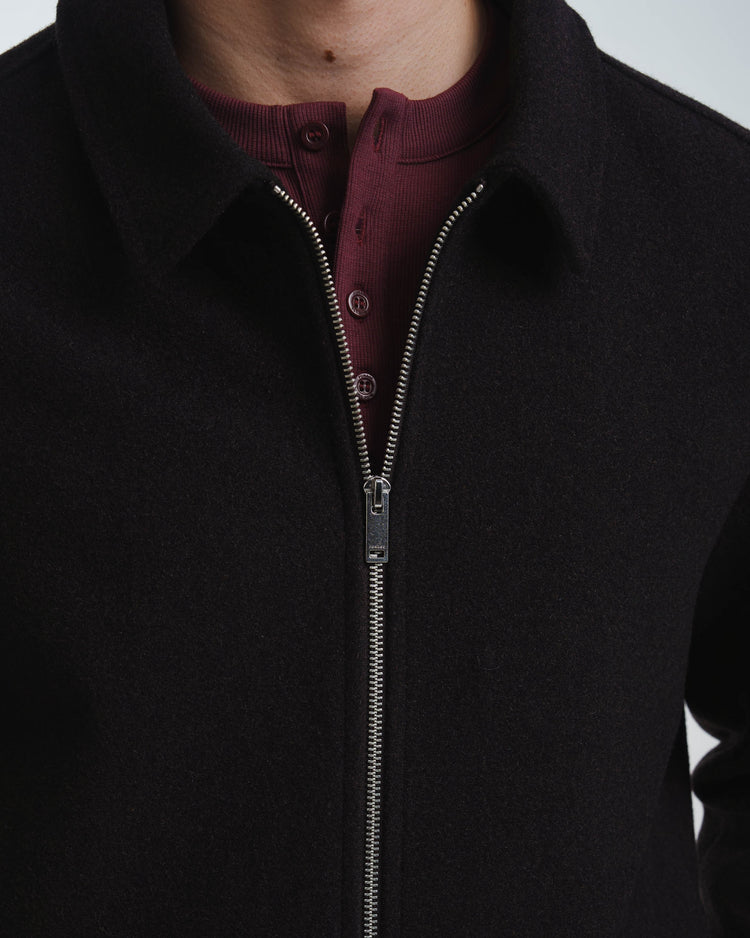 Wool Harrington Jacket (Dark Brown)