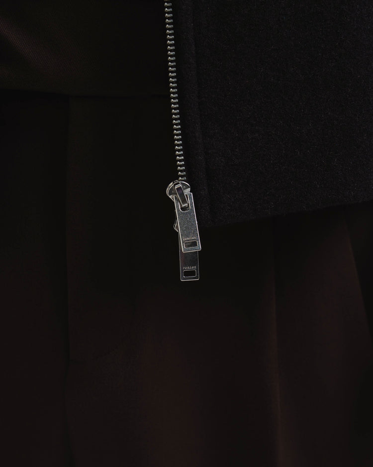 Wool Harrington Jacket (Dark Brown)