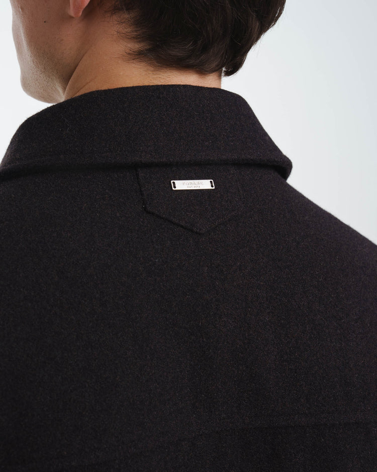 Wool Harrington Jacket (Dark Brown)