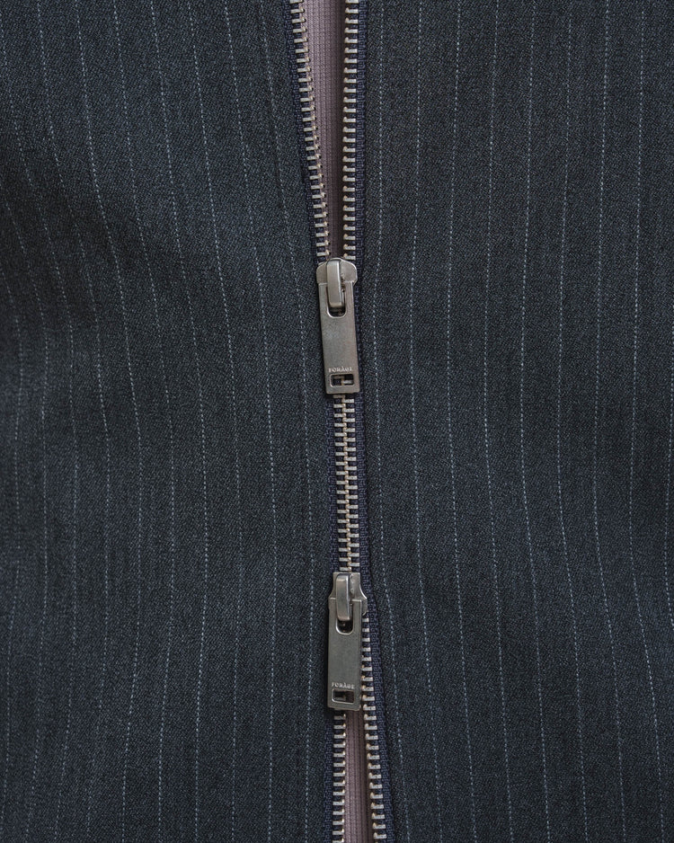 Harrington Jacket (Grey Pinstriped)