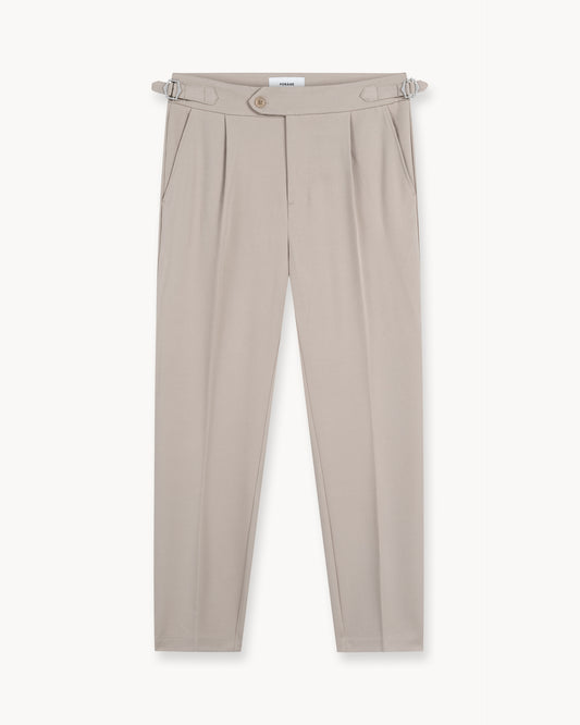 Buckle Suit Pants Tapered Fit (Oatmeal)