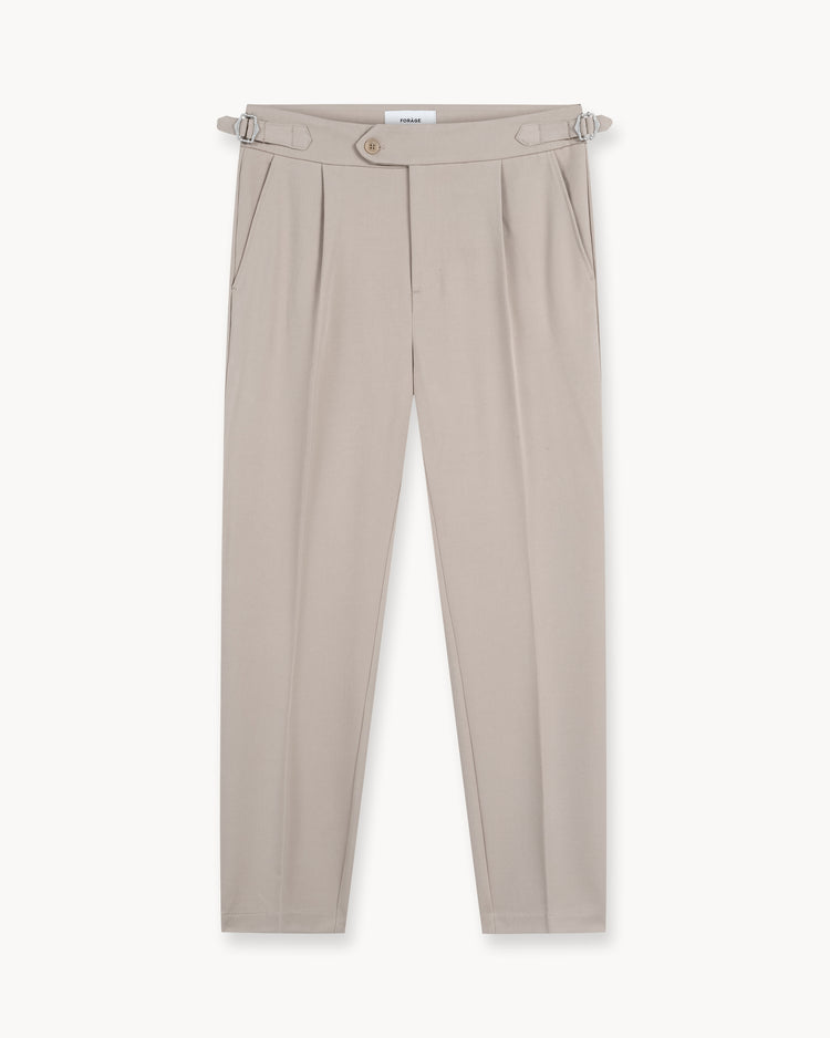 Buckle Suit Pants Tapered Fit (Oatmeal)