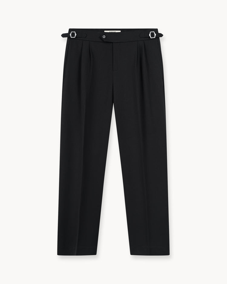 Buckle Suit Pants Loose Fit (Black)