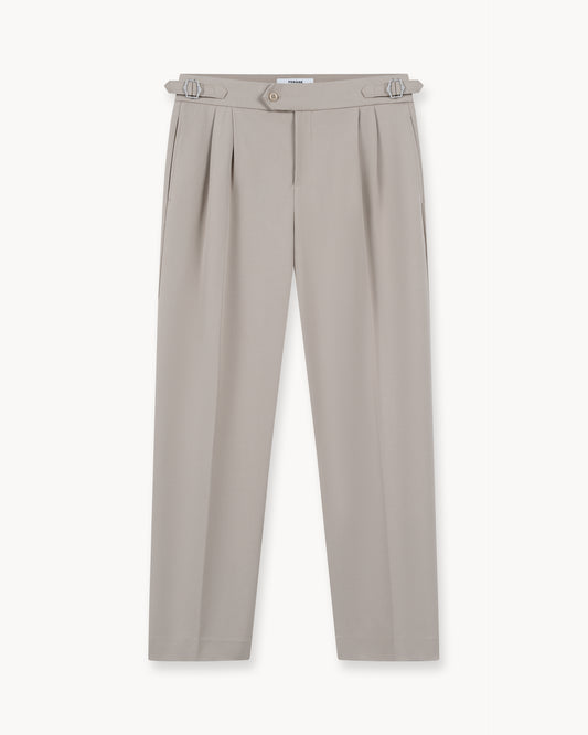 Buckle Suit Pants Loose Fit (Taupe)