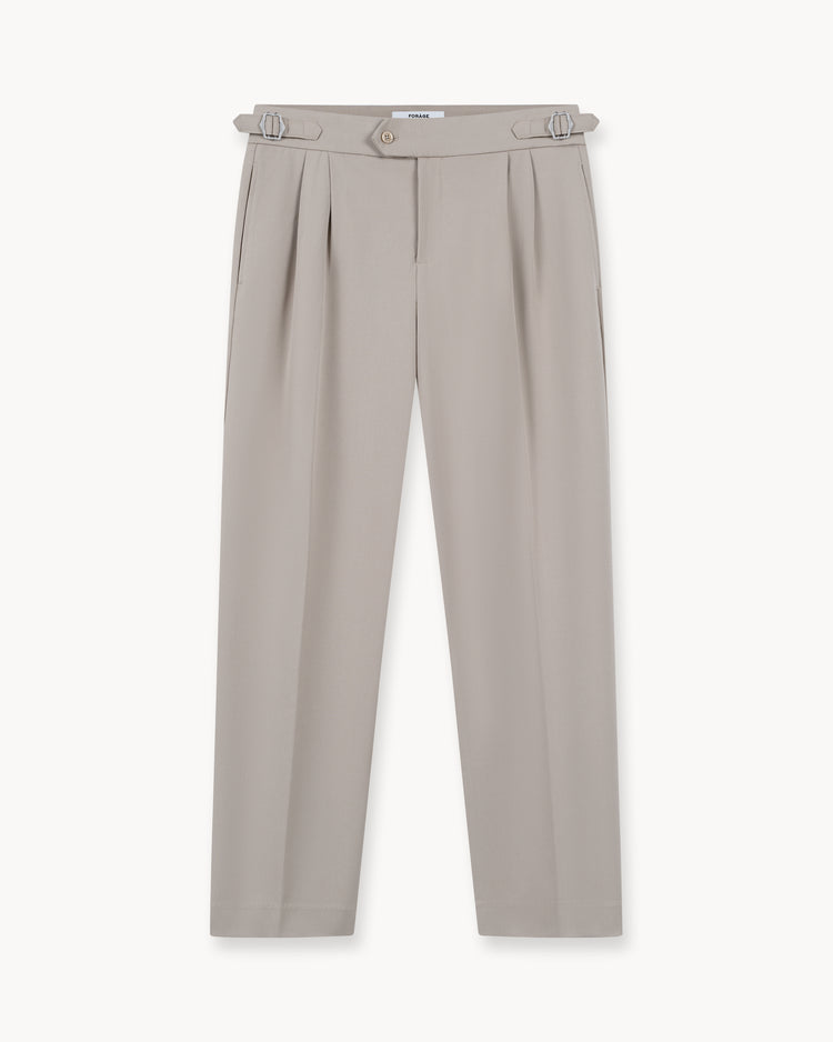 Buckle Suit Pants Loose Fit (Taupe)