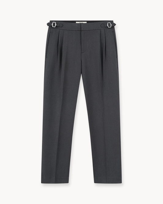 Buckle Suit Trousers Regular Fit (Dark Grey)