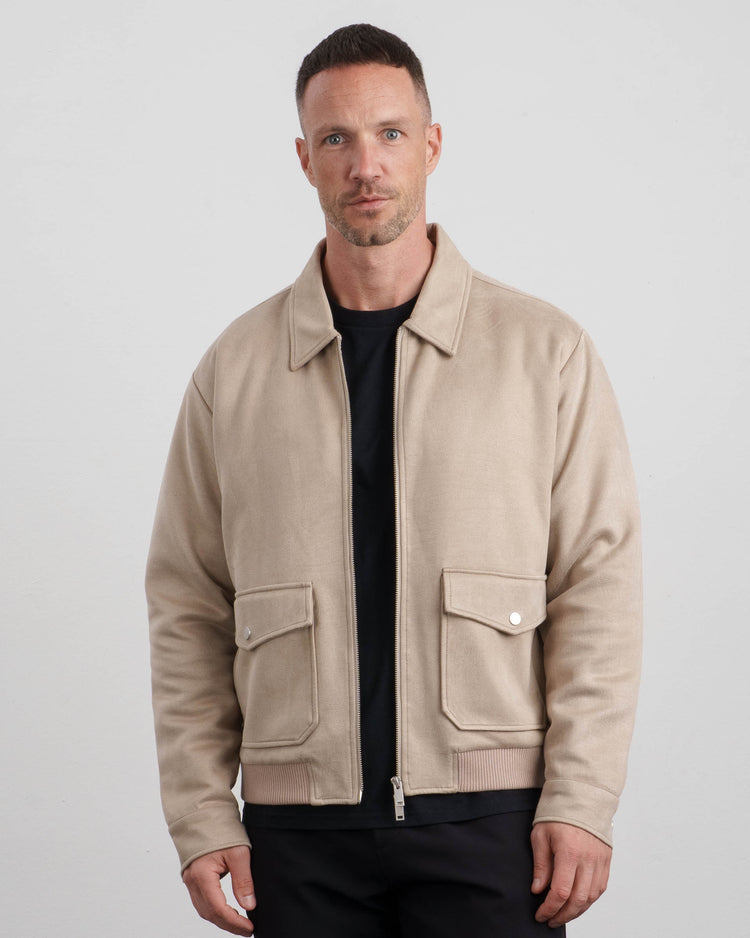 Suede Jacket (Taupe)