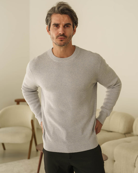 Rib Knit Sweater (Mid Grey)