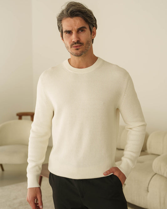 Rib Knit Sweater (Off-white)