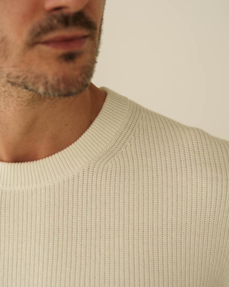 Rib Knit Sweater (Off-white)