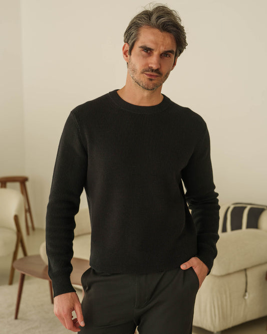 Rib Knit Sweater (Black)