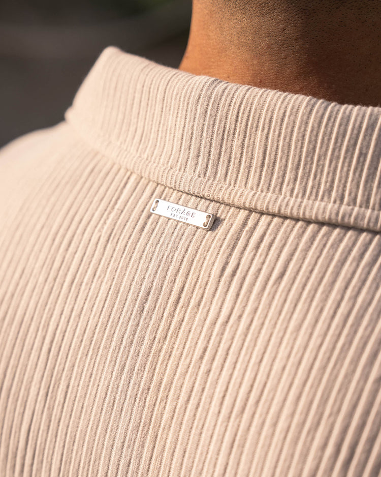 Plissee Set Short Sleeve Shirt + Pants (Sand)